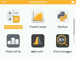 Rekenmachine-interface in het Duits