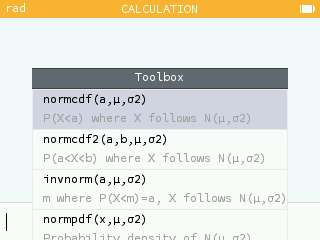 De functies voor de normale en binomiale kansverdelingen zijn nu beschikbaar in de Kansrekenen sectie van de toolbox