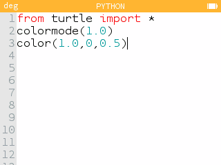 Kleurinstellingen met de turtle module