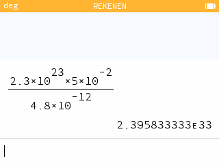 Het exacte resultaat wordt verborgen in de Rekenen applicatie als deze te lang is