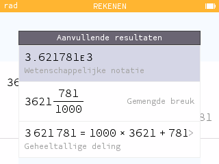 Wetenschappelijke notatie in aanvullende resultaten