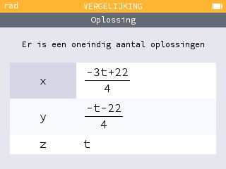 Lineair stelsel met oneindig aantal oplossingen