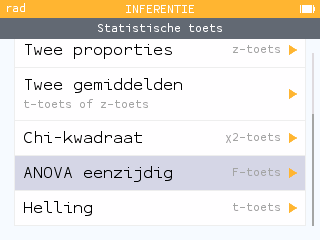 Eenzijdige ANOVA-toets