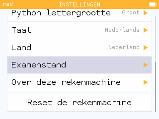 Activeer de examenstand - Stap 2