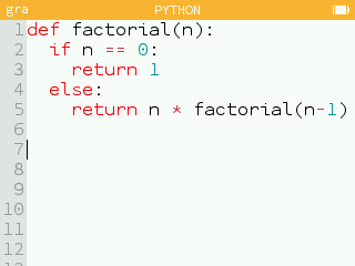 As linhas da aplicação Python são numeradas