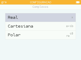 Escolha do formato dos números complexos