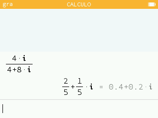 Os quocientes de números complexos são simplificados