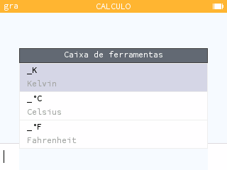 Adição das unidades de temperatura Celsius e Fahrenheit