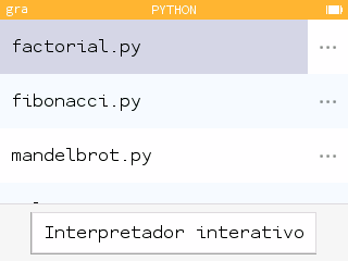 Lista de scripts da aplicação Python