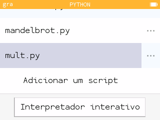 Criação de um novo script chamado mult