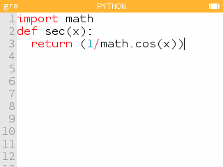 Importação de todas as funções do módulo math