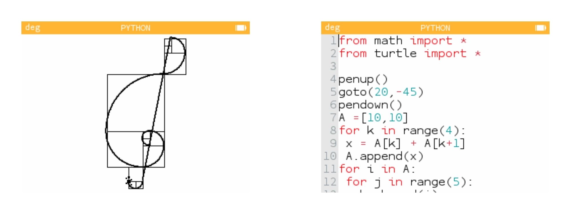 Finished Python script and what it looks like in the Python application